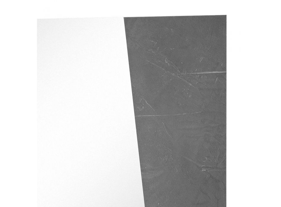 Lustro ścienne z błyszczącym białym drewnem łupkowym Włoski design - Joris Viadurini