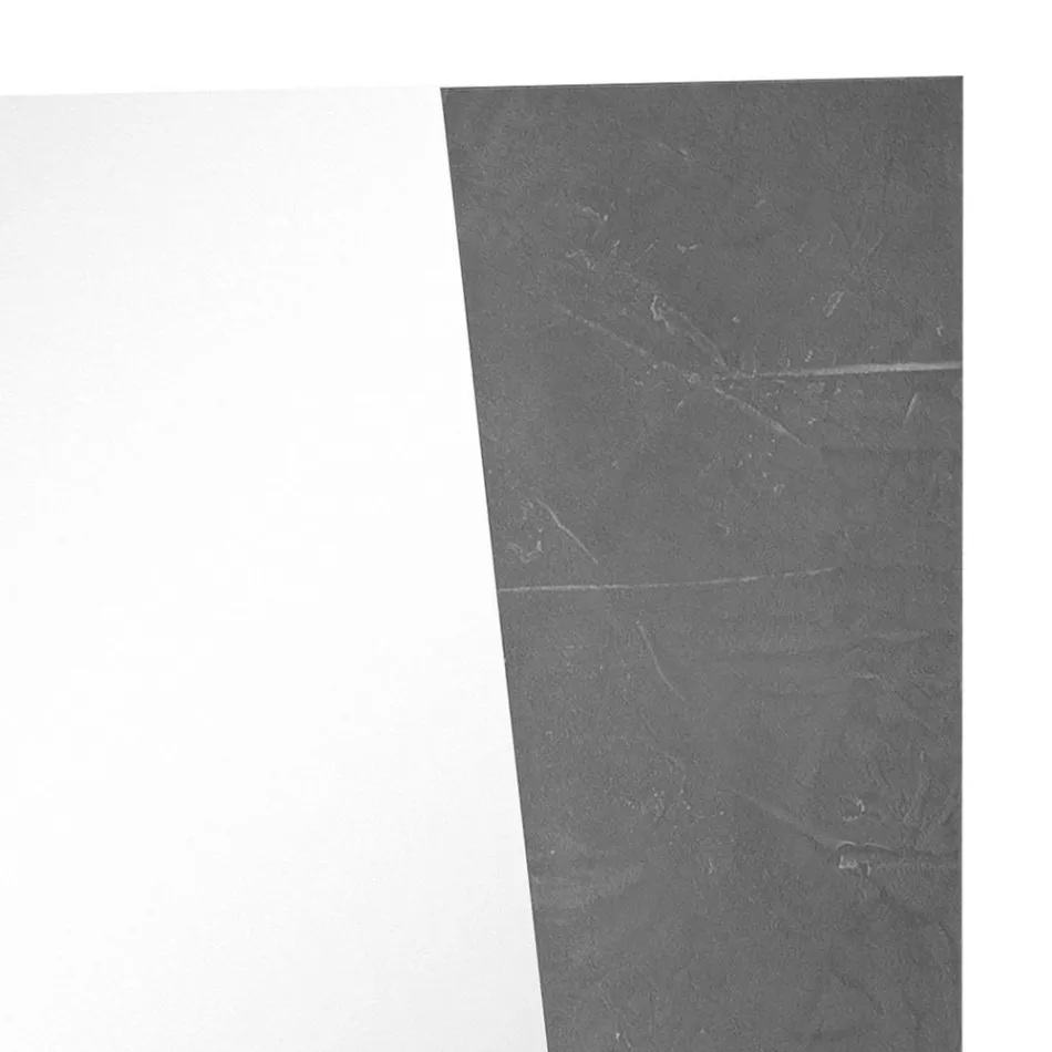 Lustro ścienne z błyszczącym białym drewnem łupkowym Włoski design - Joris Viadurini