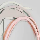 Nowoczesne lustro ścienne z dekoracyjnym wzorem z kolorowego drewna - Orbita Viadurini