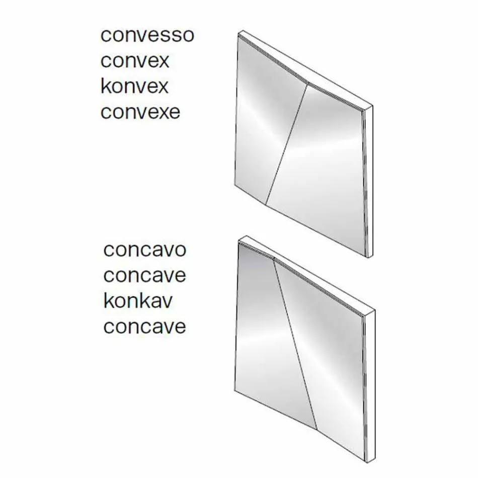 Modułowe lustro ścienne z wklęsłymi i wypukłymi lustrami Made in Italy - Alergia Viadurini