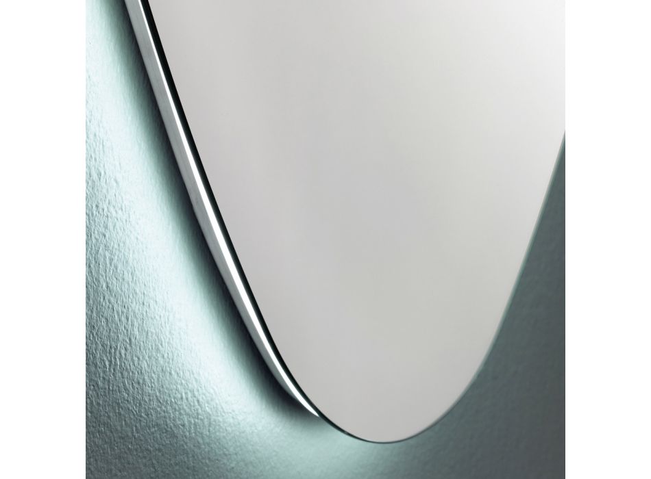 Kształtowane lustro ścienne do łazienki z cennym podświetleniem LED - Trigolo Viadurini