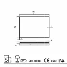 Lustro ścienne z satynowymi krawędziami, oświetlenie LED, Tessa Viadurini