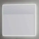 Lustro ścienne z satynowymi krawędziami, oświetlenie LED, Tessa Viadurini