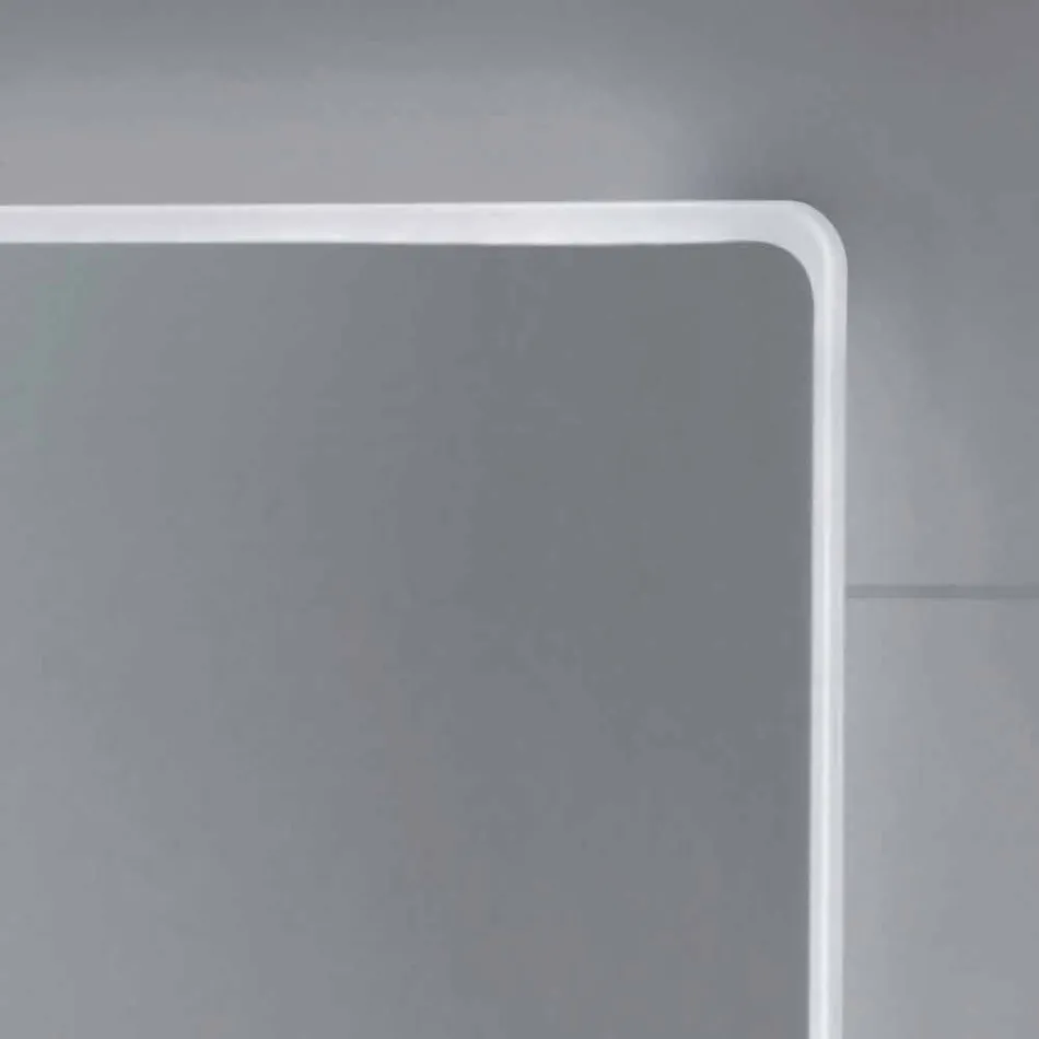 Lustro ścienne z satynowymi krawędziami, oświetlenie LED, Tessa Viadurini