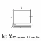 Lustro ścienne z satynowymi krawędziami, oświetlenie LED, Tessa Viadurini
