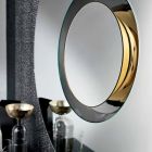 Okrągłe lustro ścienne ze złotym metalem z centralnym elementem - Merale Viadurini