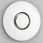 Okrągłe lustro ścienne ze złotym metalem z centralnym elementem - Merale Viadurini