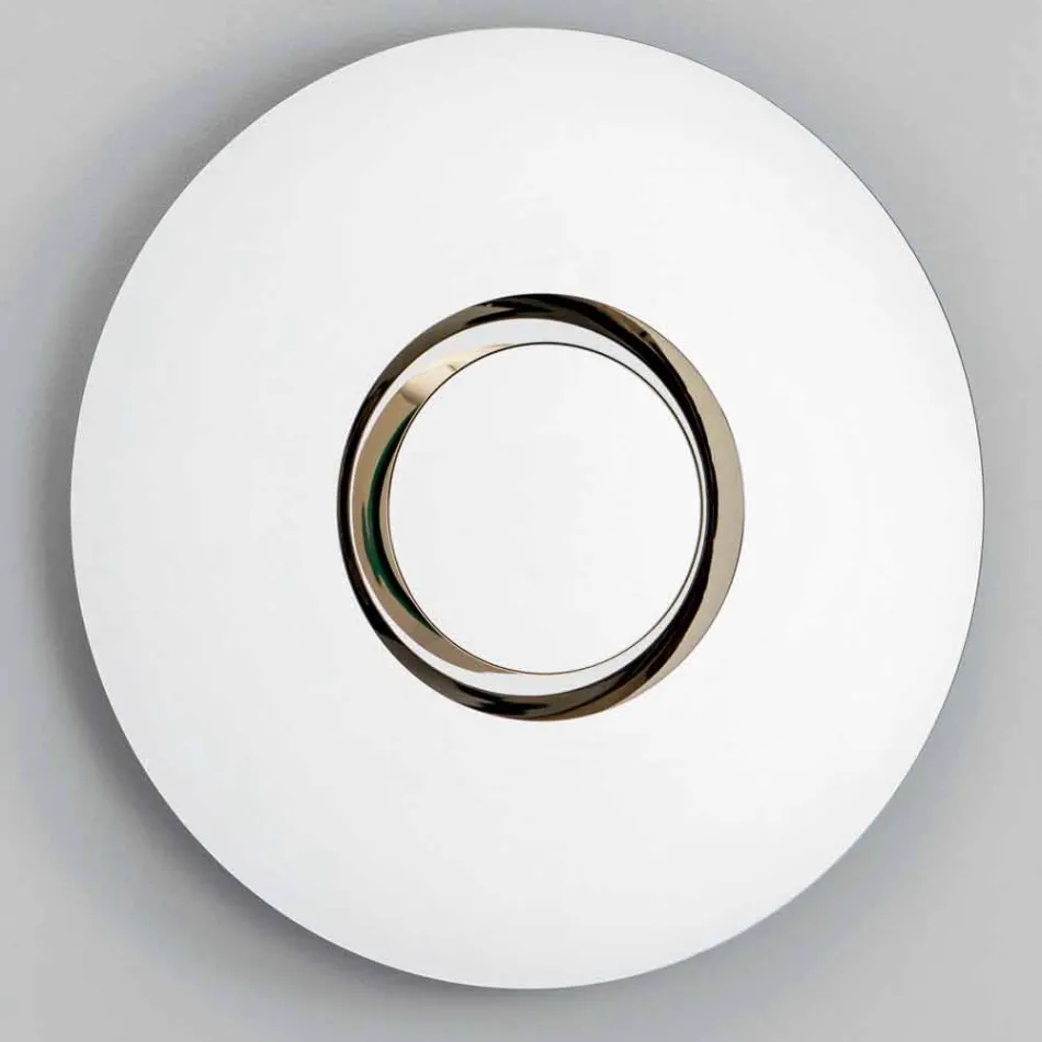 Okrągłe lustro ścienne ze złotym metalem z centralnym elementem - Merale Viadurini