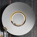Okrągłe lustro ścienne ze złotego metalu, luksusowe Made in Italy - Merale