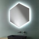 Nowoczesne łazienkowe lustro ścienne w kształcie z wysokiej jakości oświetleniem LED - Crocchio Viadurini