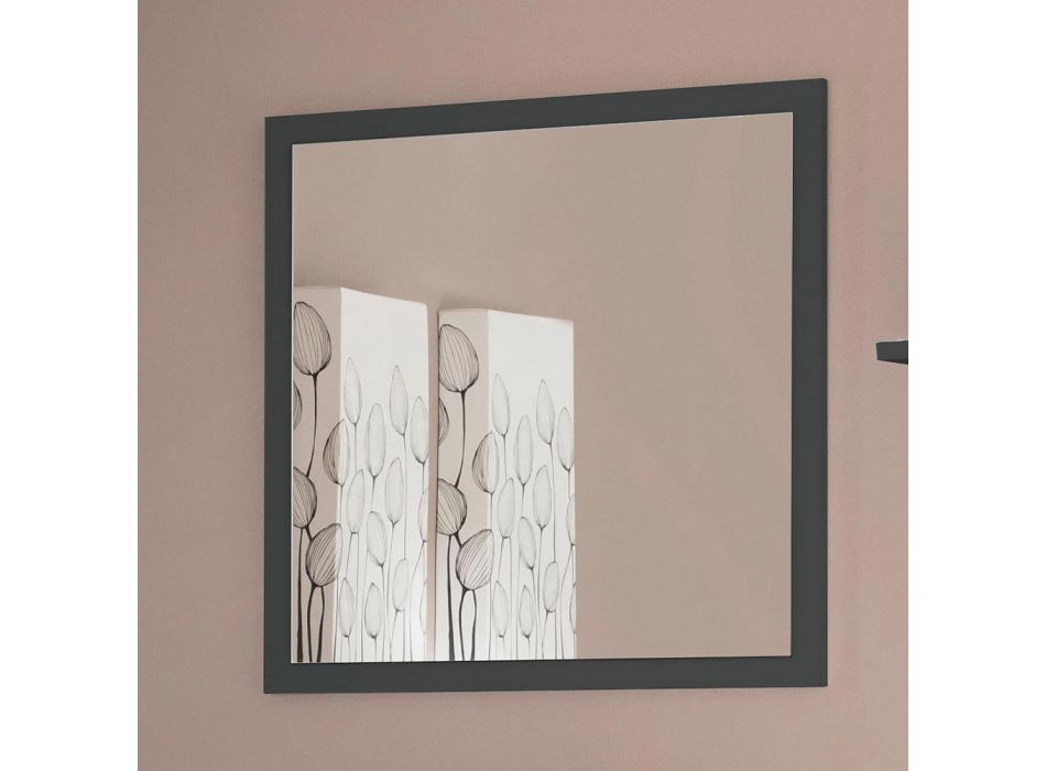 Kwadratowe lustro ścienne z białą lub antracytową ramą - Emanuelito Viadurini