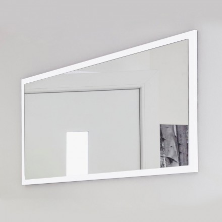 Prostokątne lustro ścienne z białą lub antracytową ramą - Emanuelito Viadurini