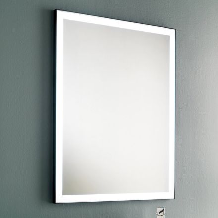 Ścienne lustro łazienkowe z czarną metalową ramą i diodą LED Made in Italy - Chebeo Viadurini