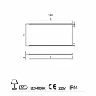 Lustro łazienkowe z nowoczesnym designem LED z satynowymi krawędziami Veva Viadurini
