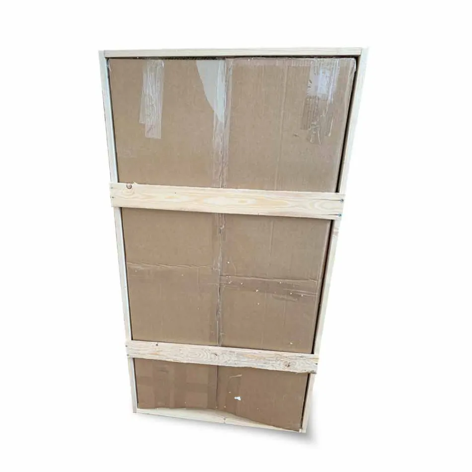 Ścienne lustro łazienkowe z 2 żarówkami i czarną ramą Made in Italy - Frame Viadurini