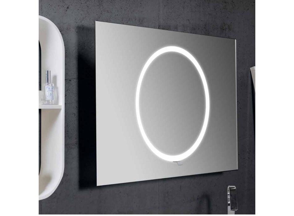 Lustro łazienkowe ścienne z oświetleniem LED - Dotta Viadurini