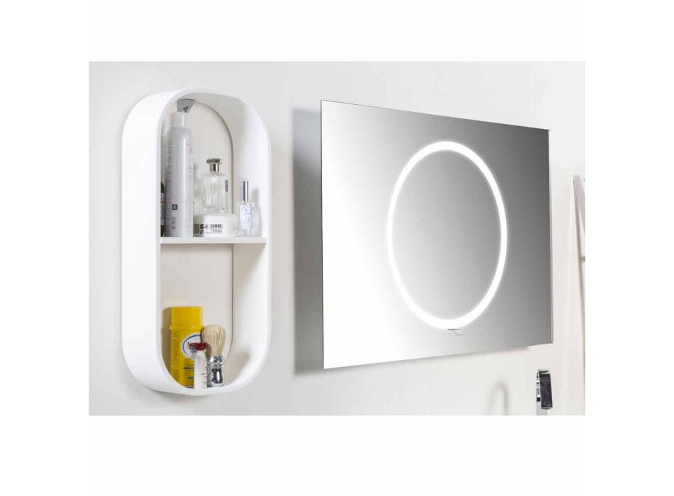 Lustro łazienkowe ścienne z oświetleniem LED - Dotta Viadurini