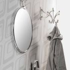 Okrągłe ścienne lustro łazienkowe w chromowanej otoczce z postarzanymi plecami - czerwiec Viadurini