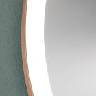 Okrągłe ścienne lustro łazienkowe z miedzianą metalową ramą i oświetleniem LED - Minolo Viadurini