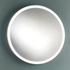 Okrągłe ścienne lustro łazienkowe z miedzianą metalową ramą i oświetleniem LED - Minolo Viadurini