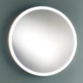 Okrągłe ścienne lustro łazienkowe z miedzianą metalową ramą i oświetleniem LED - Minolo