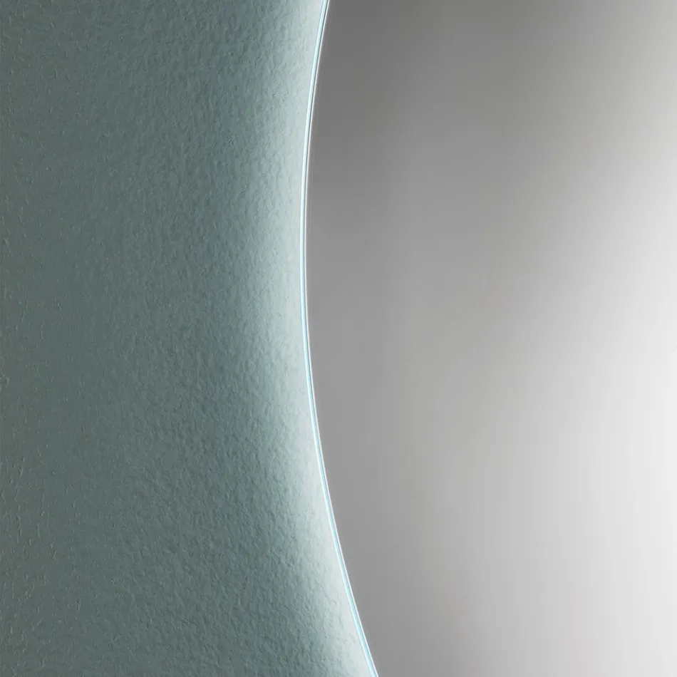 Minimalne okrągłe lustro łazienkowe naścienne ze światłem LED 4000 K Made in Italy - Roteo Viadurini