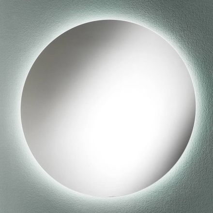 Minimalne okrągłe lustro łazienkowe naścienne ze światłem LED 4000 K Made in Italy - Roteo Viadurini