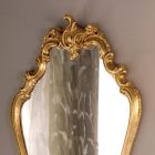 Lustro barokowe w kształcie ze złotą ramą w kształcie liścia Made in Italy - Precious Viadurini