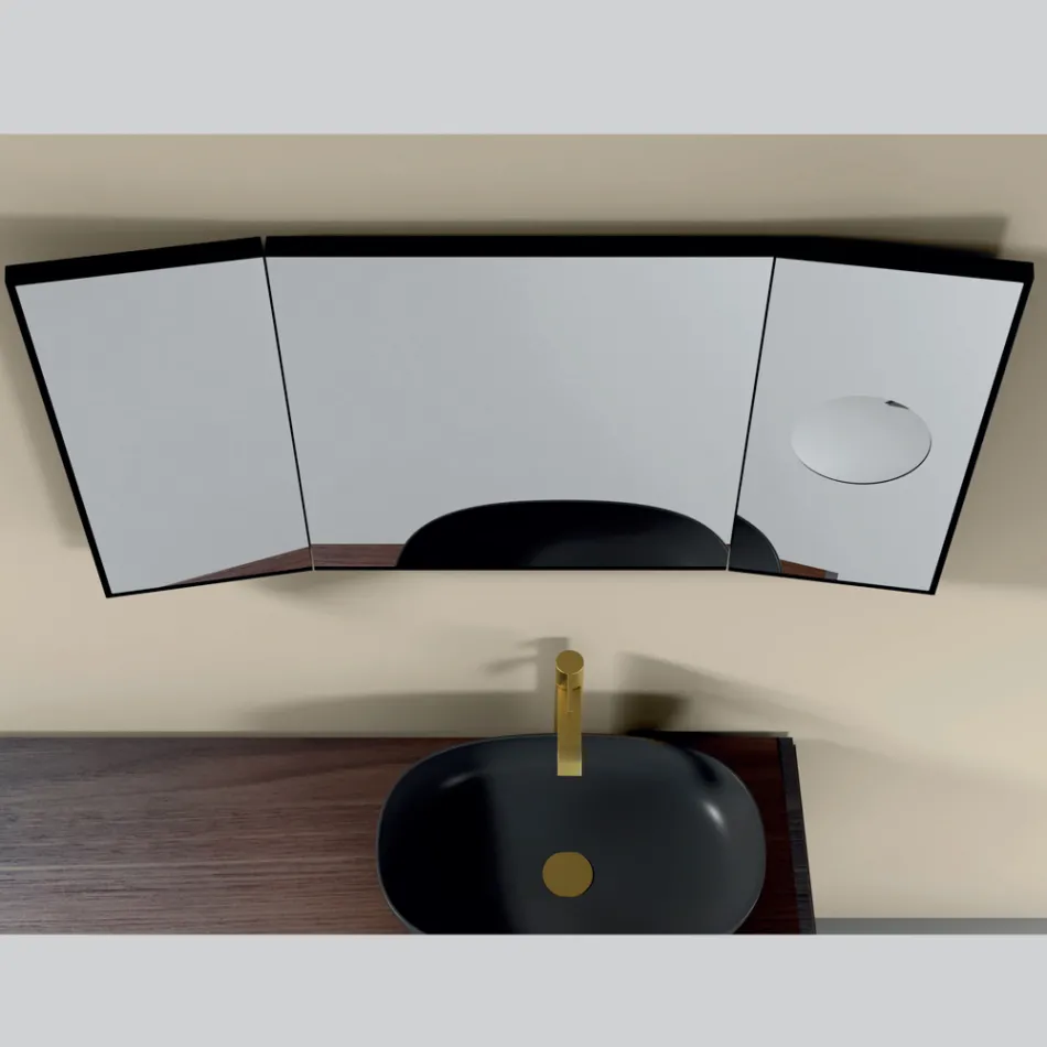 Lustro z 2 ruchomymi bokami i lustrem powiększającym Made in Italy - Nelson Viadurini