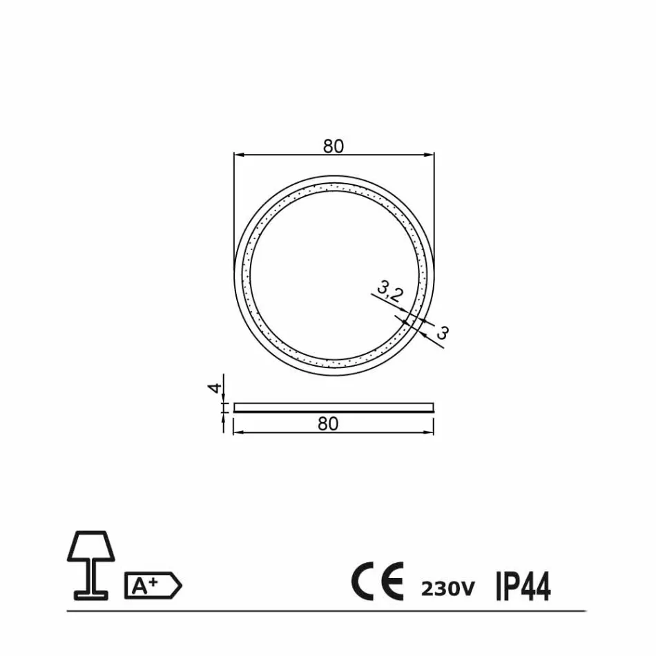 Lustro z krawędziami ze stali nierdzewnej i nowoczesnymi diodami Charly LED Viadurini