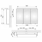Nowoczesna szafka wisząca 3-drzwiowa z półkami - Bramo Viadurini