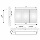 Nowoczesna szafka wisząca 3-drzwiowa z półkami - Bramo Viadurini