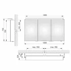 Nowoczesna szafka wisząca 3-drzwiowa z półkami - Bramo Viadurini