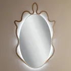 Lustro z metalową ramą i zintegrowanymi diodami LED Made in Italy - Leonardo Viadurini