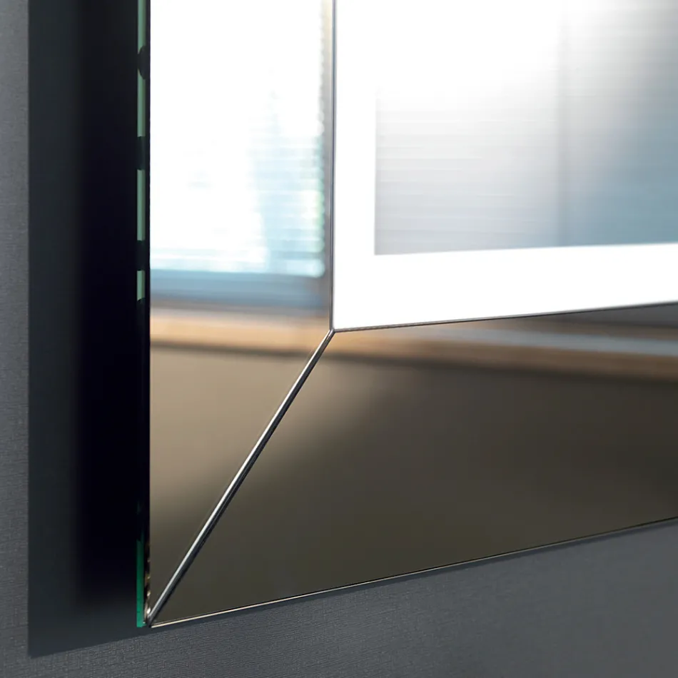 Lustro z kolorową ramą lustra i diodą LED Made in Italy - Newton Viadurini