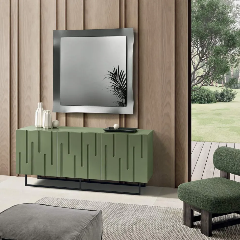 Lustro z ramą o dopasowanym kształcie dostępne w 3 rozmiarach i 2 kolorach - Carolina Viadurini