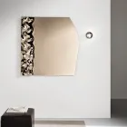 Lustro z falistą wkładką szklaną w trzech rozmiarach Made in Italy - Velis Viadurini
