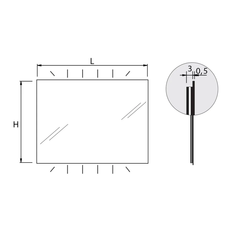 Lustro z podświetleniem po bokach poziomych Made in Italy - Sigmund Viadurini