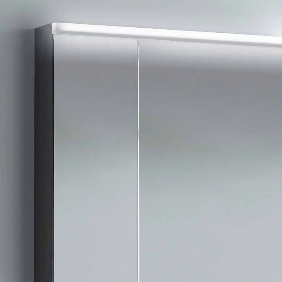 Nowoczesny design 2-drzwiowe lustro, oświetlenie LED, Carol Viadurini