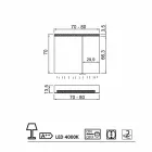 Nowoczesny design 2-drzwiowe lustro, oświetlenie LED, Carol Viadurini
