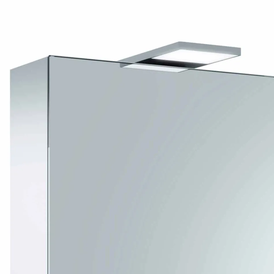 Lustro kontenerowe z 3 drzwiami z 9 wewnętrznymi półkami i oświetleniem LED - zapadkowe Viadurini