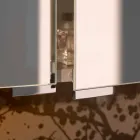 Pojemnik z lustrem z 4 kryształowymi drzwiami z 12 półkami i 4 lampkami LED - Maxi Viadurini