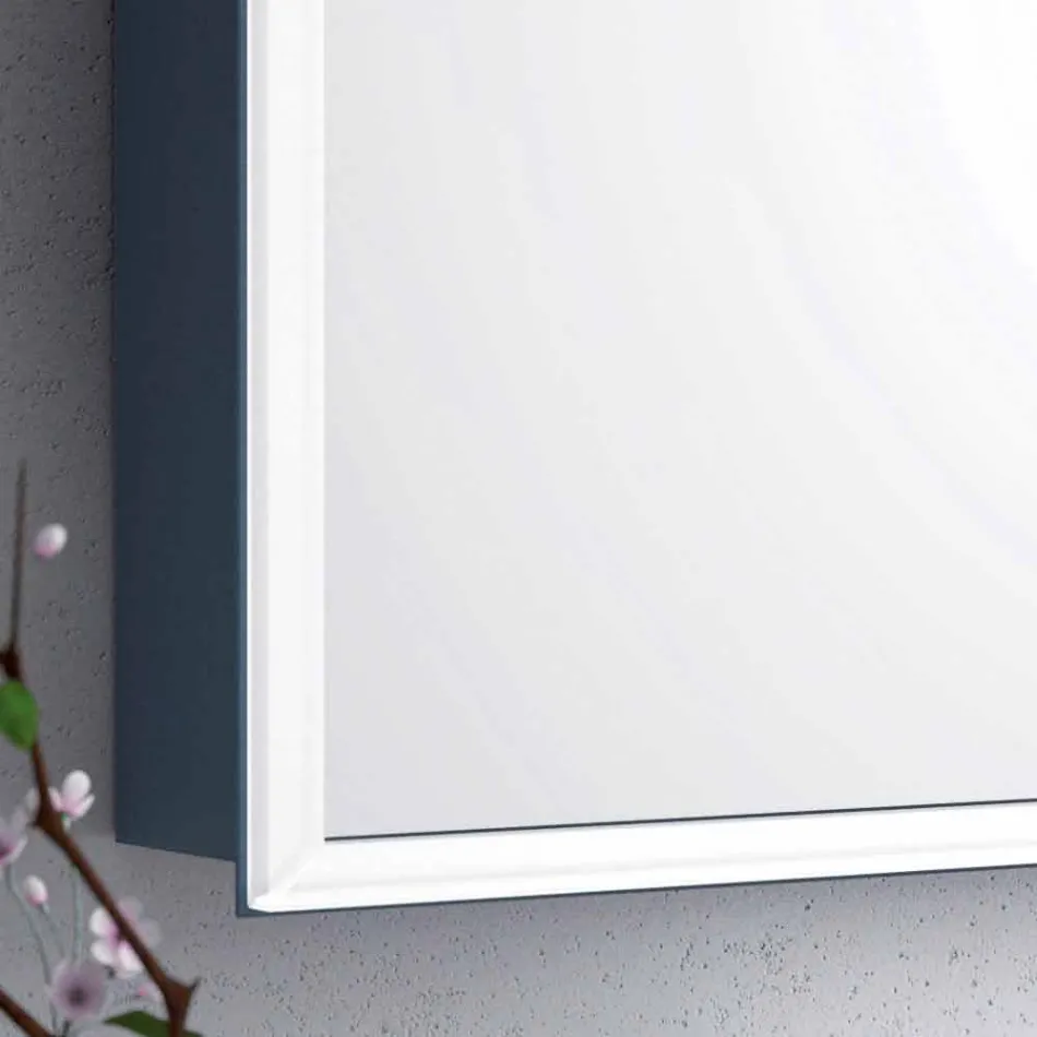 Nowoczesne 2-drzwiowe lustro ścienne, oświetlenie LED, Adele Viadurini