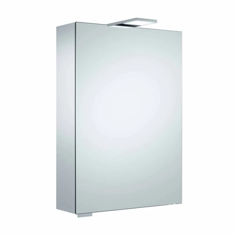 Lustro ścienne z drzwiami na zawiasach i oświetleniem LED - zapadkowe Viadurini