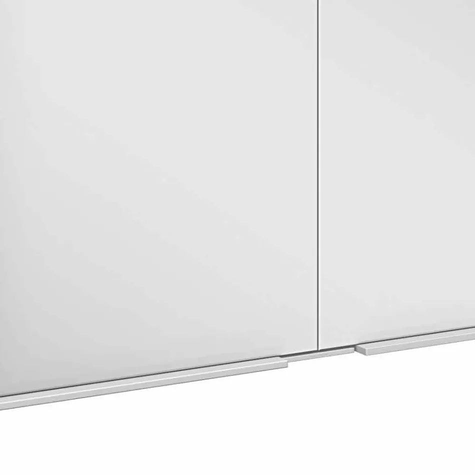 Nowoczesna wpuszczana szafka z lustrem w srebrnym malowanym aluminium - Demon Viadurini