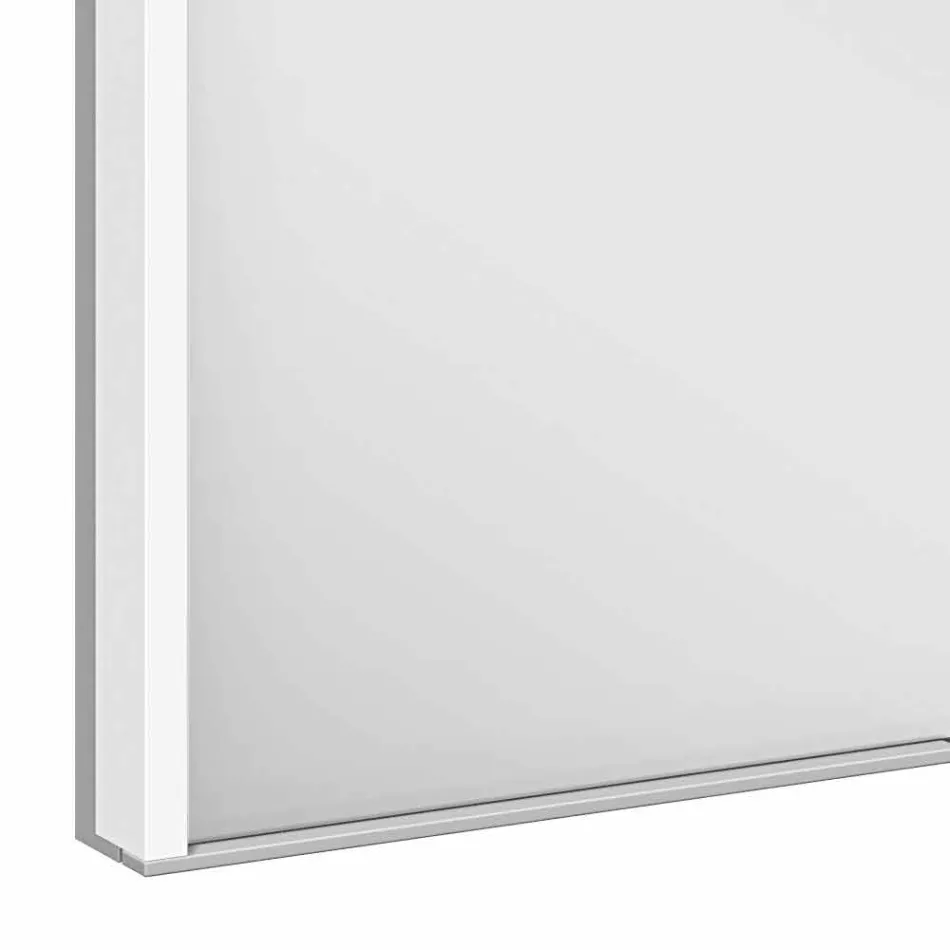 Nowoczesna wpuszczana szafka z lustrem w srebrnym malowanym aluminium - Demon Viadurini