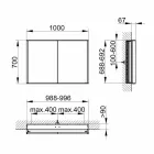 Nowoczesna wpuszczana szafka z lustrem w srebrnym malowanym aluminium - Demon Viadurini