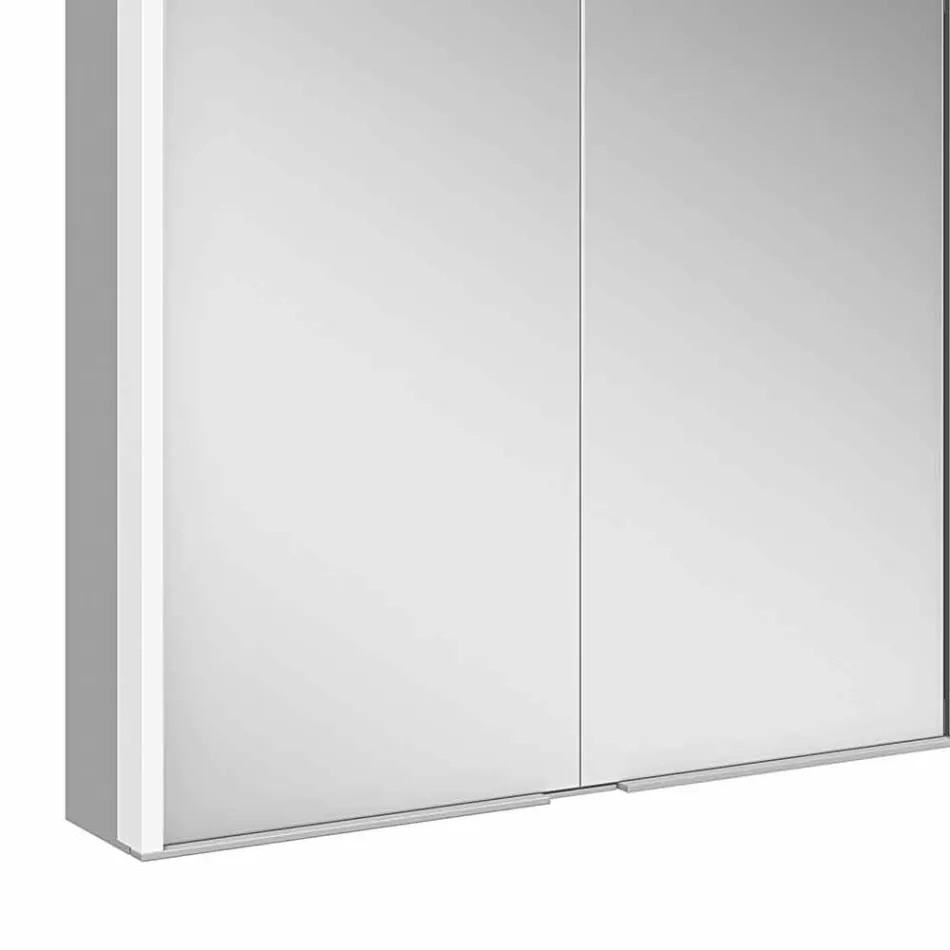 Lustro ścienne z aluminium z oświetleniem LED - Demon Viadurini