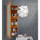 Lustro ścienne z drewna tekowego z półkami i szufladami wewnętrznymi - Ralio Viadurini