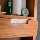 Lustro ścienne z drewna tekowego z półkami i szufladami wewnętrznymi - Ralio Viadurini